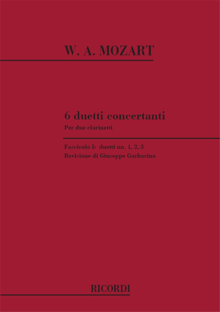 6 Duetti Concertanti Per 2 Clarinetti